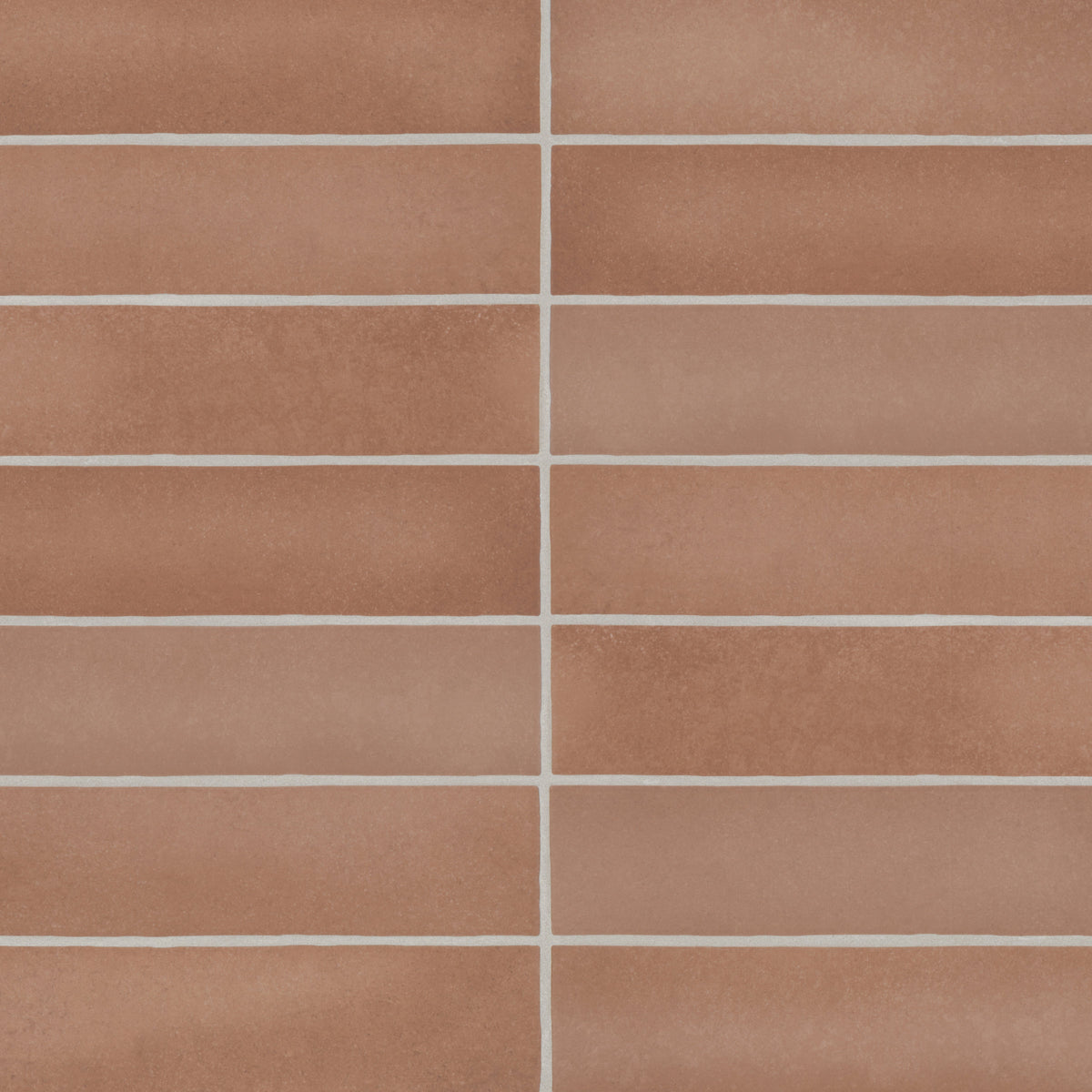 Bedrosians Makoto 2.5" x 10" Matte Ceramic Wall Tile in Umi Terracotta | Item Code DECMAKUMT2510M