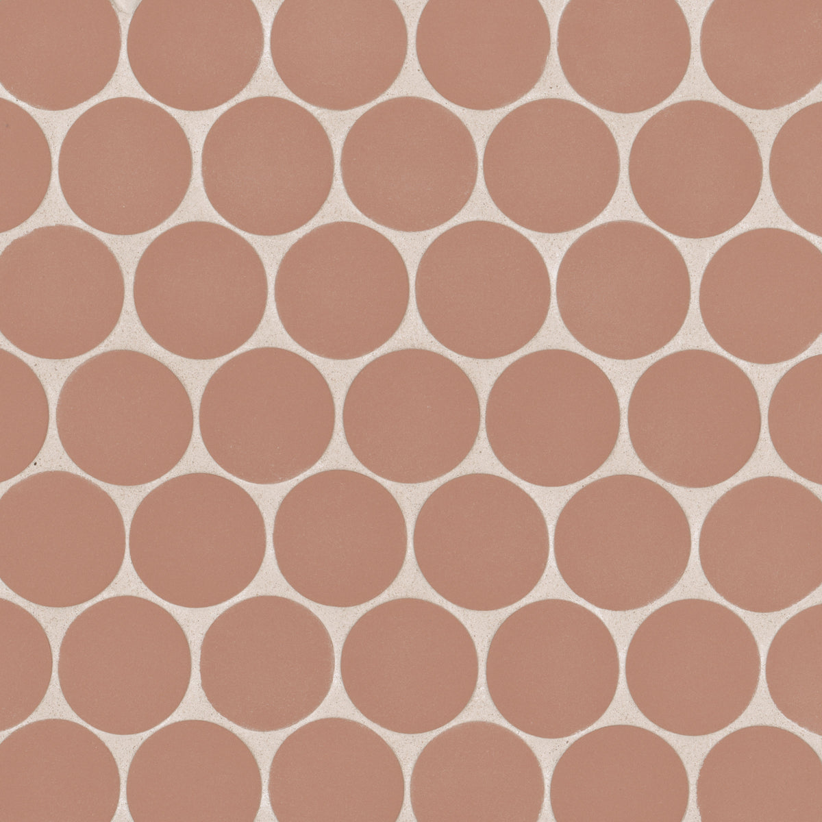 Bedrosians Makoto 2" Round Matte Porcelain Mosaic Tile in Umi Terracotta | Item Code DECMAKUMT2RMOM