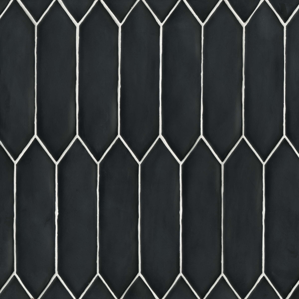 Bedrosians Reine 3" x 12" Picket Pattern Matte Ceramic Wall Tile in Black | Item Code DECREIBLA311PICM