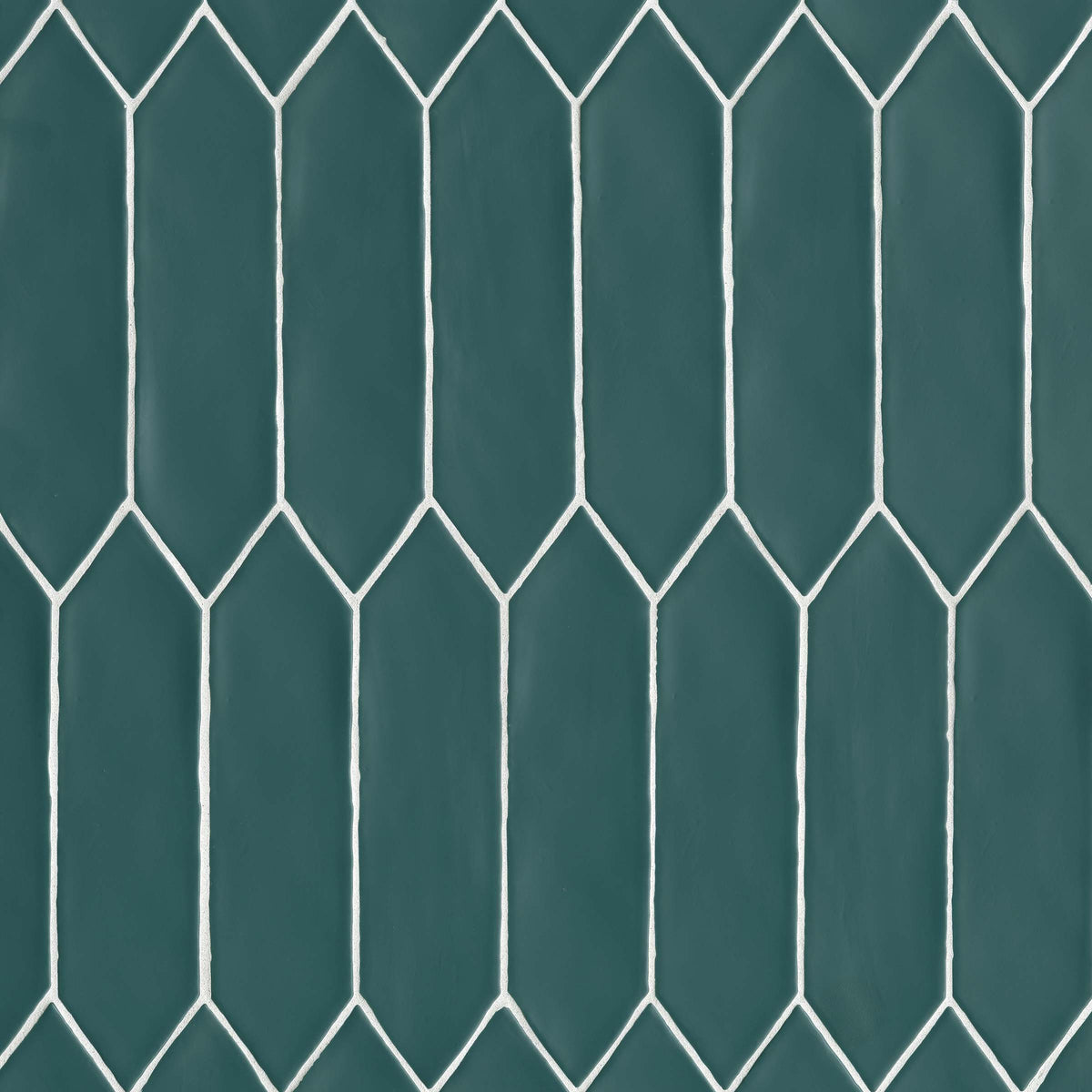 Bedrosians Reine 3" x 12" Picket Pattern Matte Ceramic Wall Tile in Dark Teal | Item Code DECREIDAT311PICM