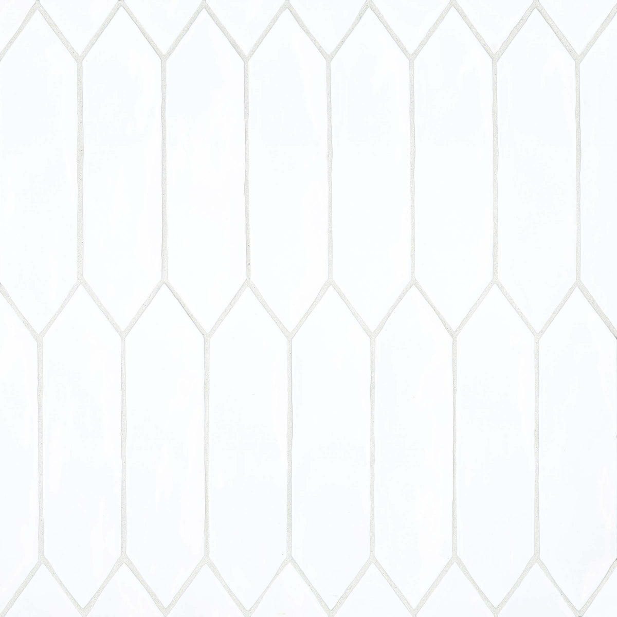 Bedrosians Reine 3" x 12" Picket Pattern Glossy Ceramic Wall Tile in White | Item Code DECREIWHI311PICG