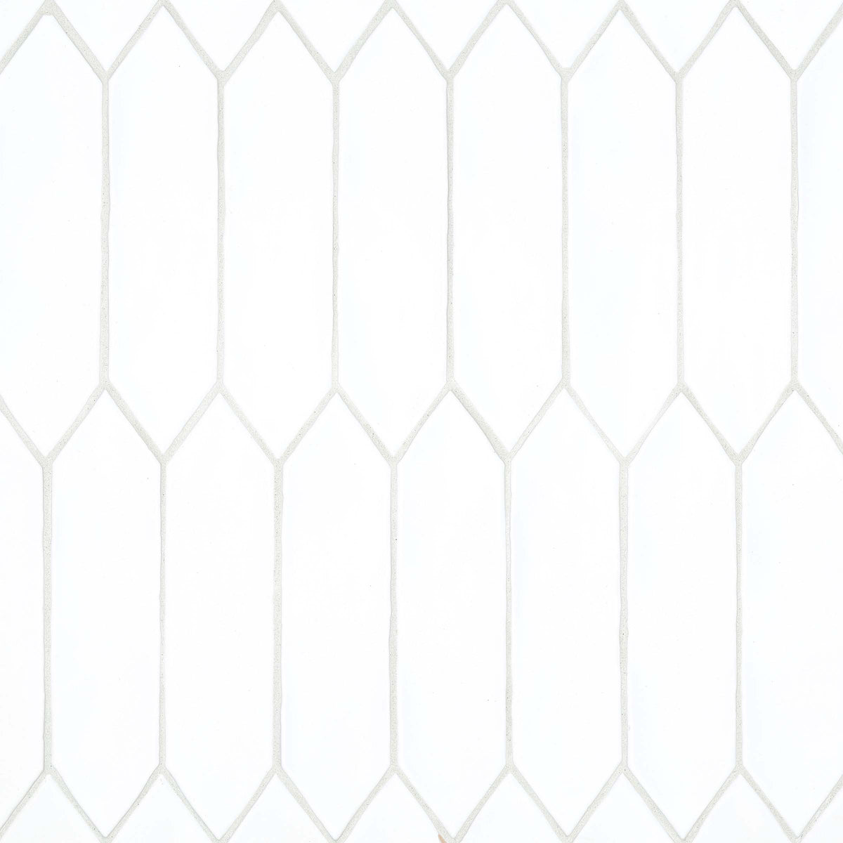 Bedrosians Reine 3" x 12" Picket Pattern Matte Ceramic Wall Tile in White | Item Code DECREIWHI311PICM