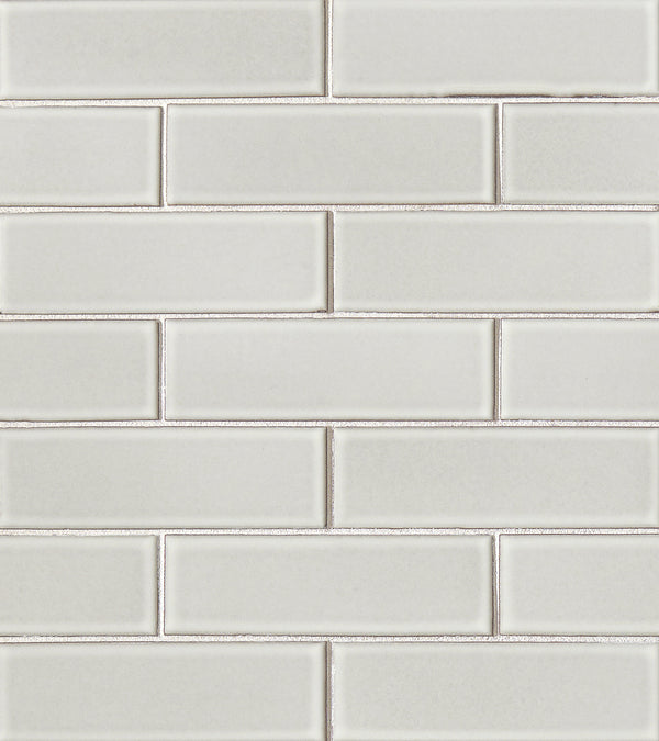 Bedrosians Zenia 2" x 6" Matte Porcelain Floor & Wall Mosaic in Moon | Item Code DECZENMOO26MMO