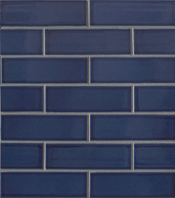 Bedrosians Zenia 2" x 6" Porcelain Floor & Wall Mosaic in Tide | Item Code DECZENTID26GMO