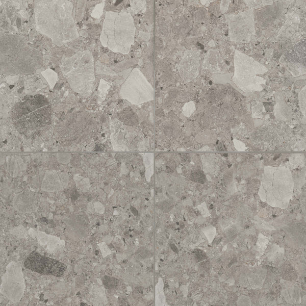 Bedrosians Frammenta 24" x 24" Floor & Wall Tile in Dark Grey | Item Code FIOFRADAR2424