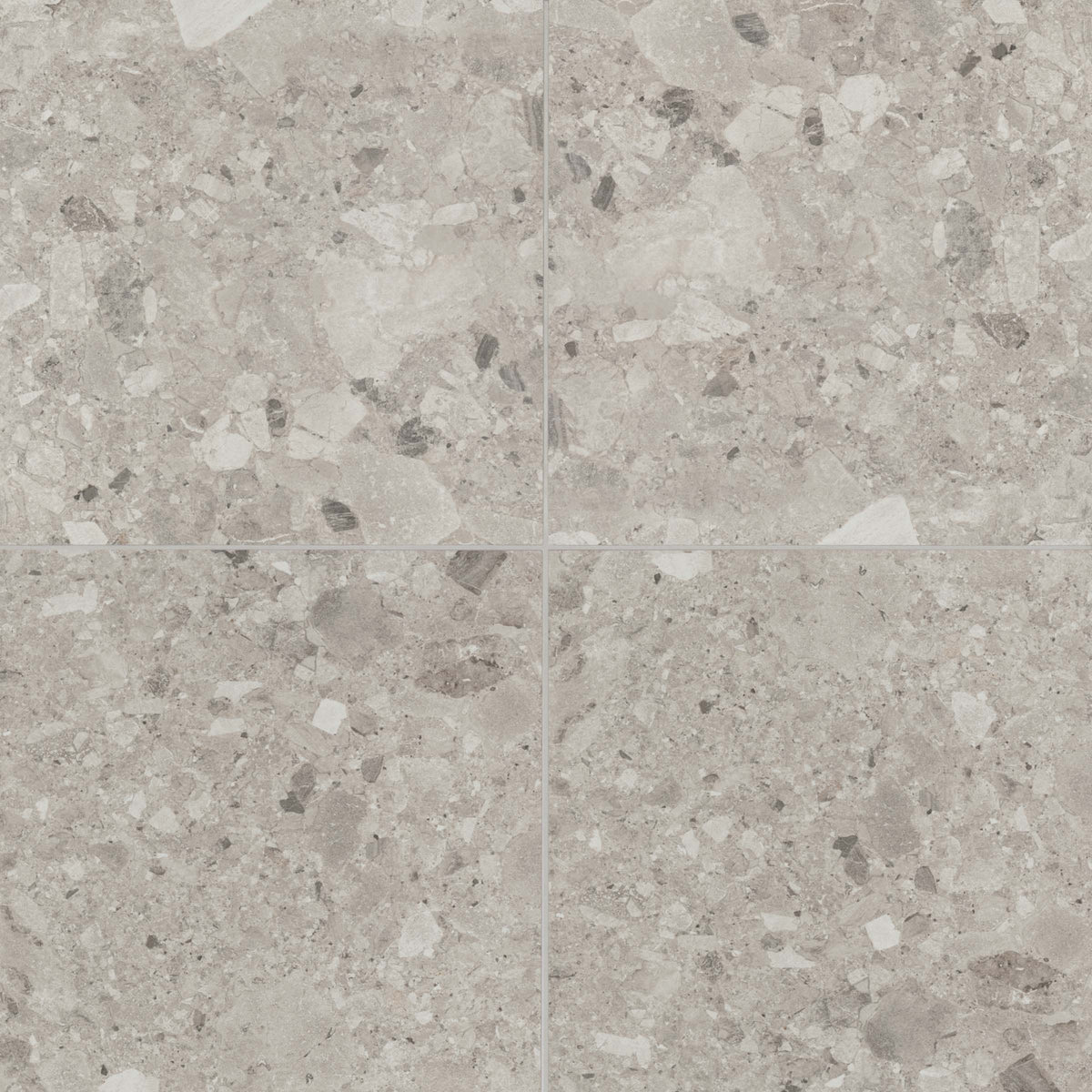 Bedrosians Frammenta 24" x 24" Floor & Wall Tile in Light Grey | Item Code FIOFRALIG2424