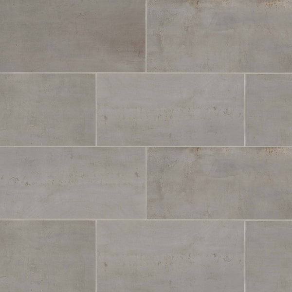 Bedrosians Rebel 12" x 24" Floor & Wall Tile in Silver | Item Code FLAREBSIL1224