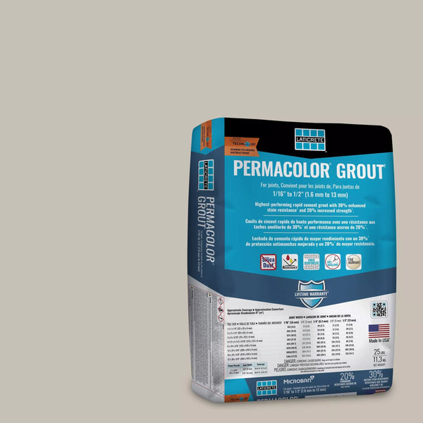 Bedrosians Laticrete Permacolor Sanded Grout in Light Pewter - 25 lb. Bag | Item Code LAT259025