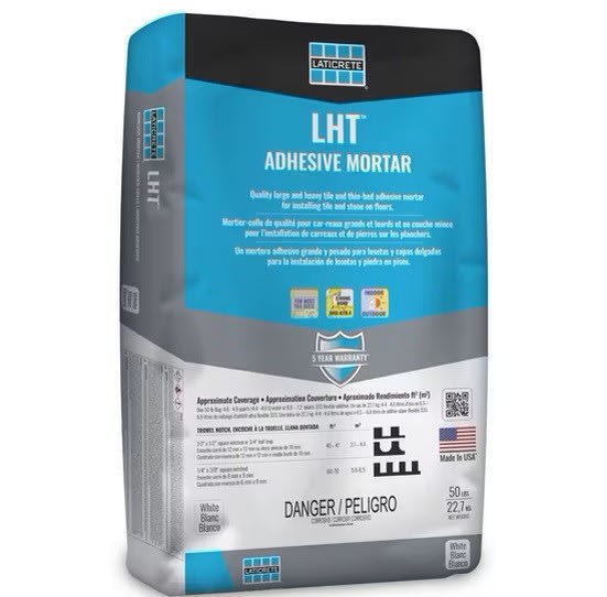 Bedrosians Laticrete LHT Polymer Modified Mortar in White - 50 lb. Bag | Item Code LATLHTWH50