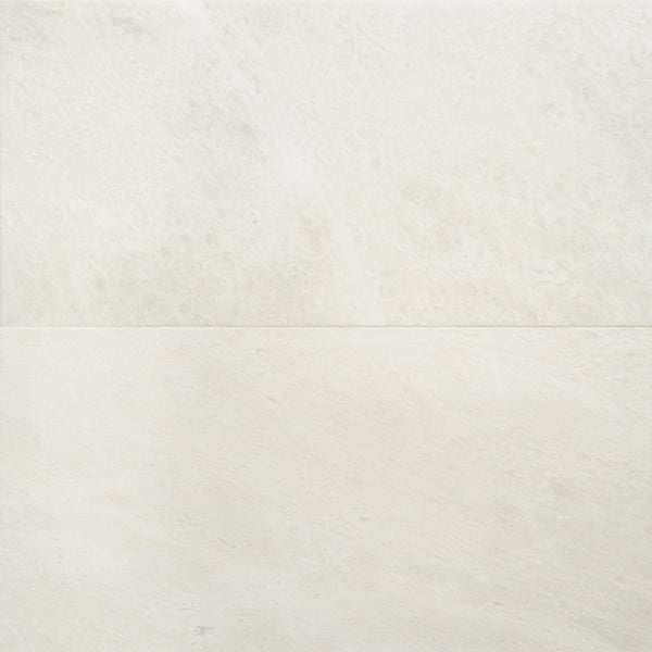 Bedrosians Iceberg White 12" x 24" Brushed Marble Field Tile | Item Code MRBICEBRG1224B