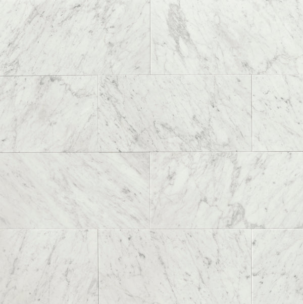 Bedrosians White Carrara 12" x 24" Floor & Wall Tile | Item Code MRBWHTCAR1224H