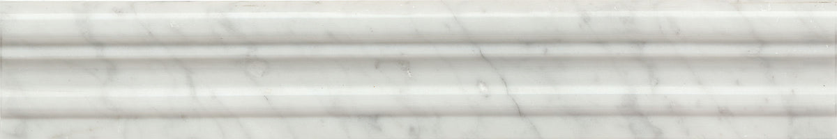 Bedrosians White Carrara 2" x 12" Trim | Item Code MRBWHTCARCHAIR-H