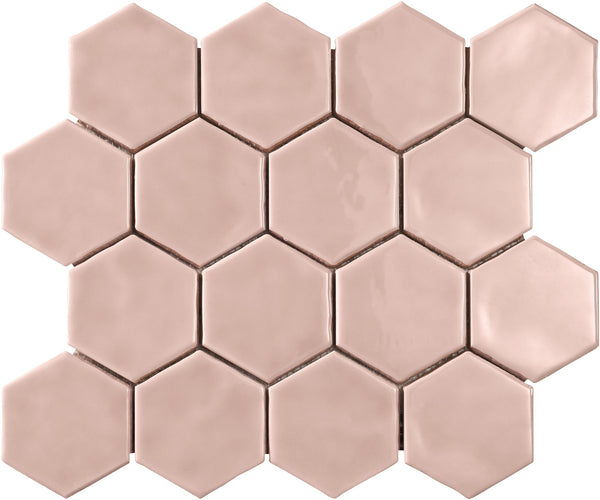 Marazzi Artistic Reflections Rose, Hexagon, 3X3, Glossy | SKU AE13HEX33GL