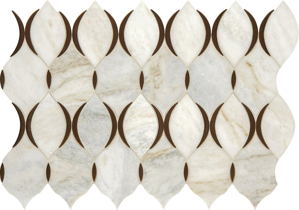 Marazzi Predella Lumen White Blend, Modern Lantern, Straight Edge, 7 1/4X11 1/8, Polished | SKU DE52MODLANTMS1L
