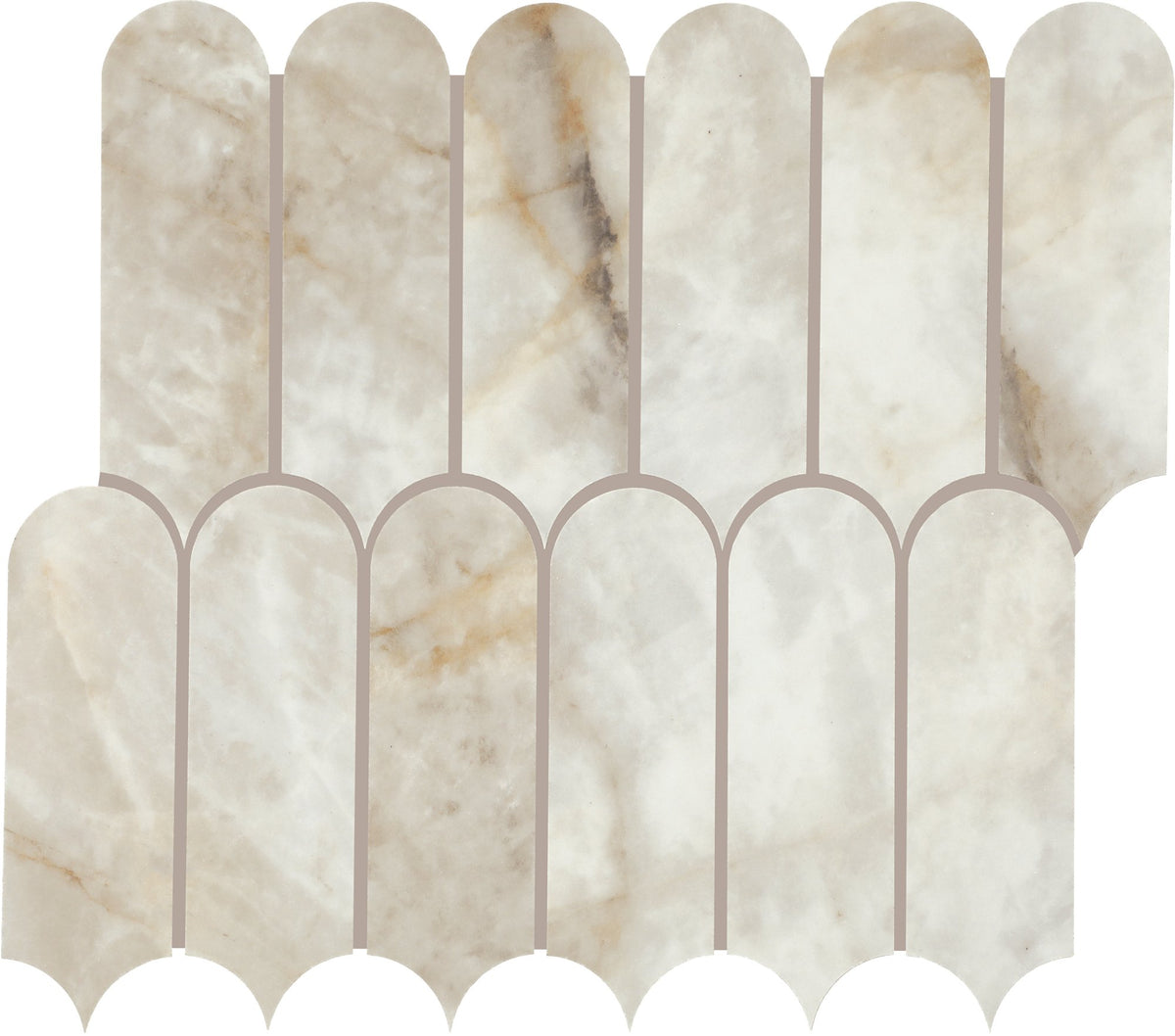 Marazzi Editorial Wintour Ivory, Fish Scale, 2X5, Polished | SKU ED70FSL25PL