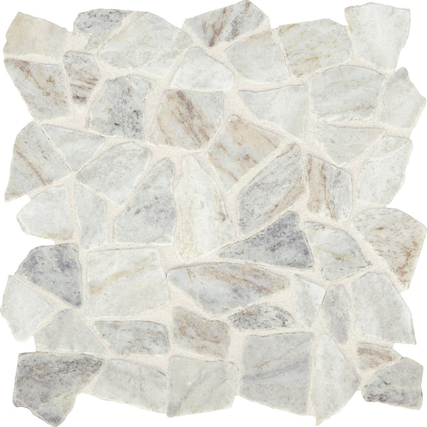 Marazzi Predella Lumen White, River Pebble, Tumbled, Irregular Shape, Mix | SKU M024RIVRPEBMS1P