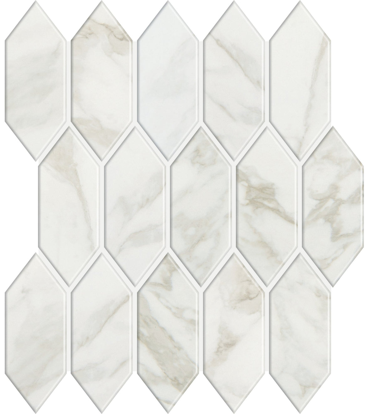 Marazzi Marble Obsession Arabescato, Picket, 2X5, Satin | SKU MB2025PICKMS1P2