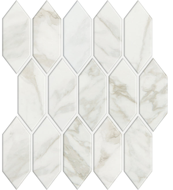 Marazzi Marble Obsession Arabescato, Picket, 2X5, Satin | SKU MB2025PICKMS1P2