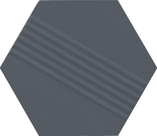 Marazzi Rhyme and Reason Indigo, Hexagon, Ripple Mix, 4, Matte | SKU RR18HEX4MIXMT