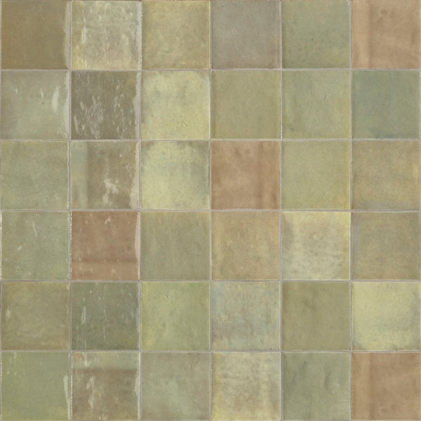 Marazzi Zellige Neo Salvia, Square, Undulated, 4X4, Glossy | SKU ZL02SQU44UND1P4