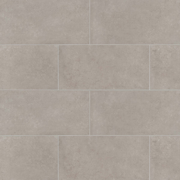 Bedrosians Materika 12" x 24" Matte Porcelain Floor and Wall Tile in Greige | Item Code NORMATGRE1224