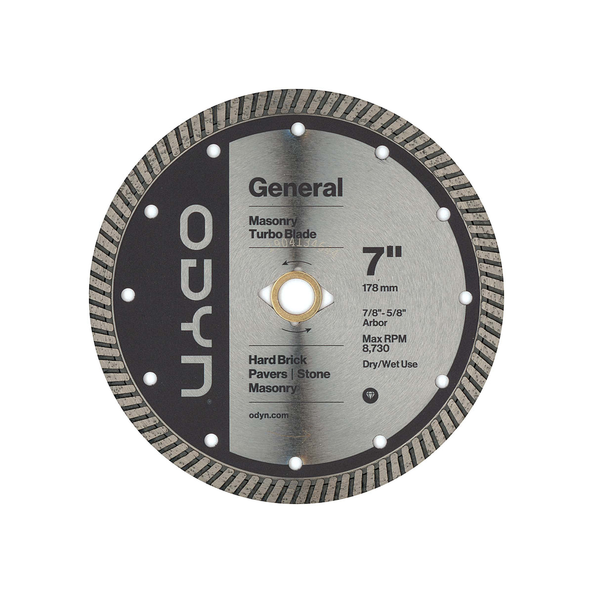 Bedrosians Odyn 7 in. General Masonry Turbo Blade | Item Code ODYBLADETM7ST