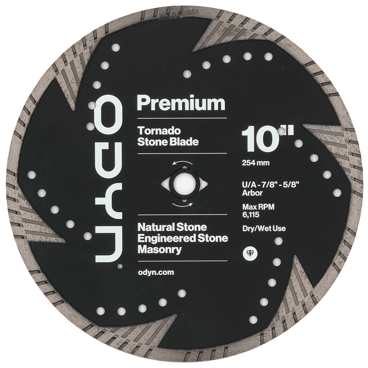 Bedrosians Odyn 10 in. Premium Tornado Stone Blade | Item Code ODYBLADETOR10SU