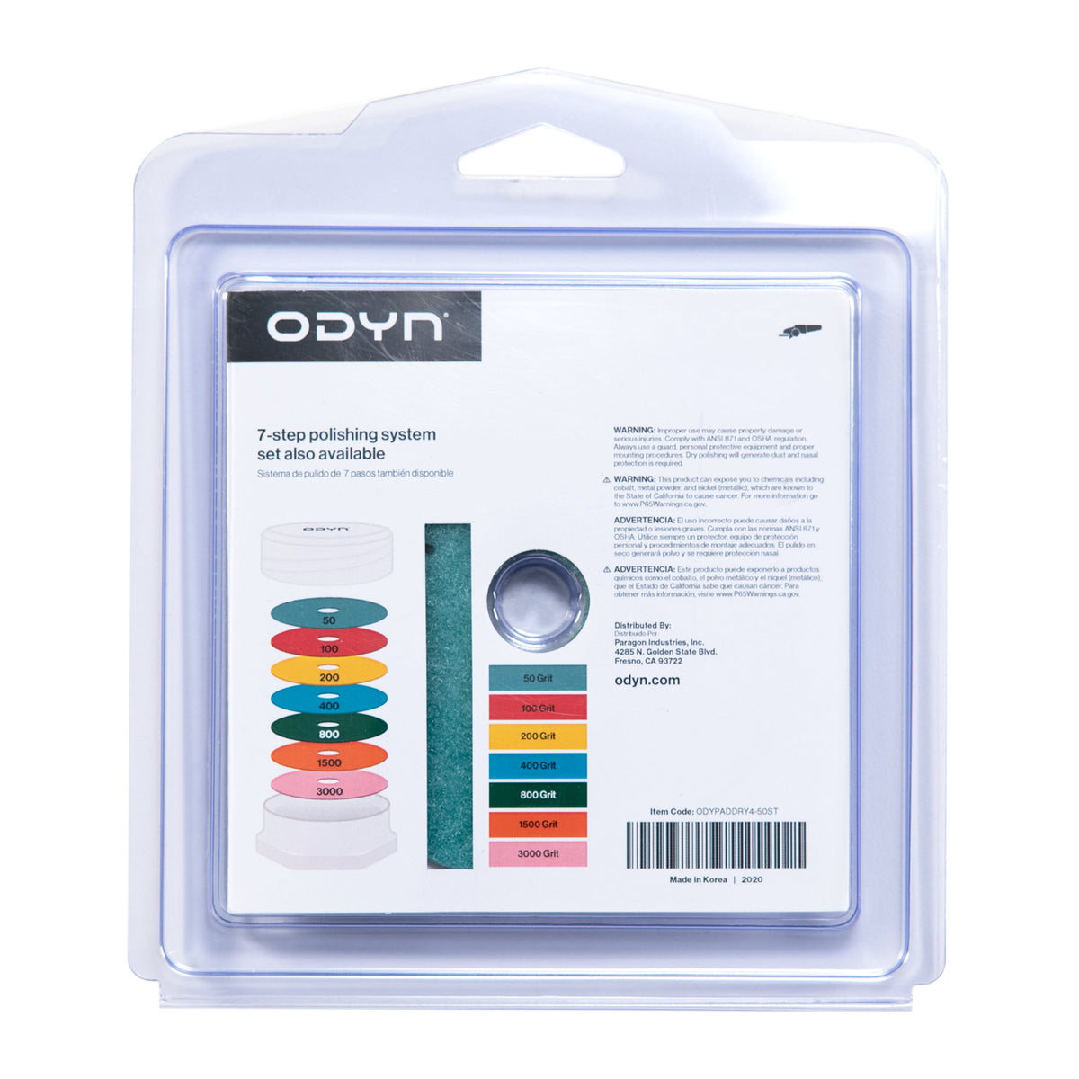 Bedrosians ODYN General Dry Polishing Pad 4" x 5/8" - 50 Grit | Item Code ODYPADDRY4-50ST