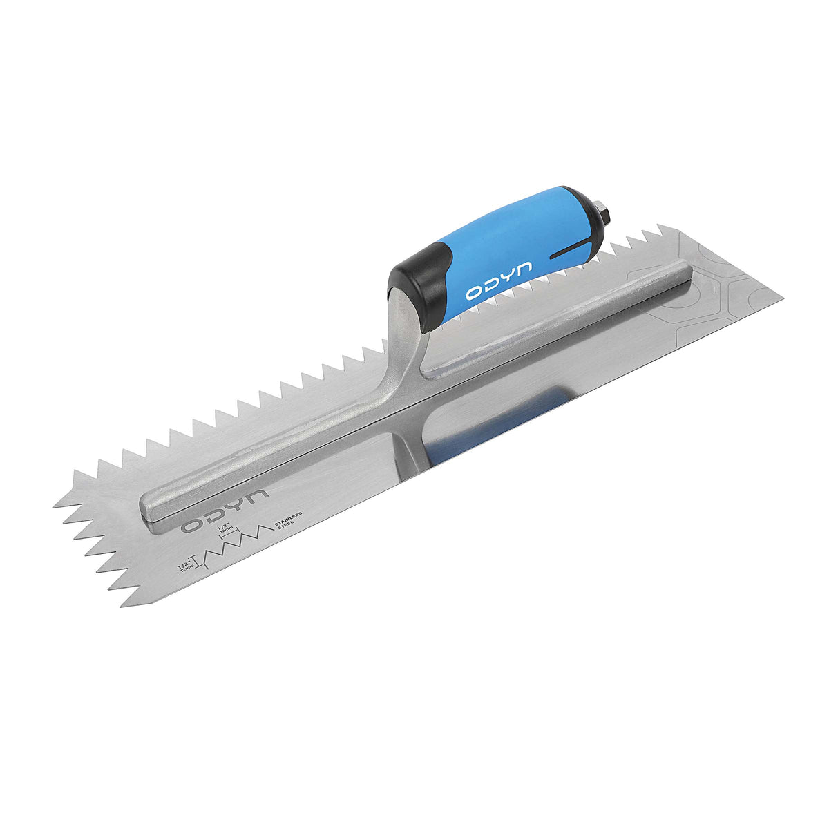 Installation & tools: Bedrosians Odyn 16 in. x 1/2 in. x 1/2 in. V-Notch Stainless Steel Trowel