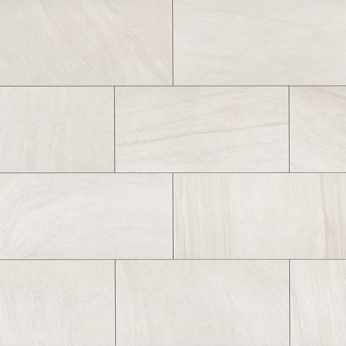 Bedrosians Purestone 12" x 24" Matte Natural Porcelain Tile in Bianco | Item Code PIEPURBI1224