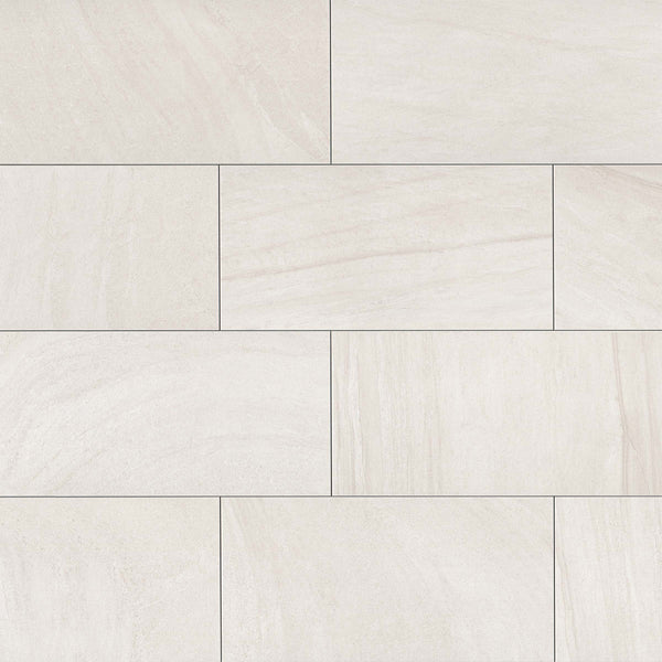 Bedrosians Purestone 12" x 24" Matte Natural Porcelain Tile in Bianco | Item Code PIEPURBI1224