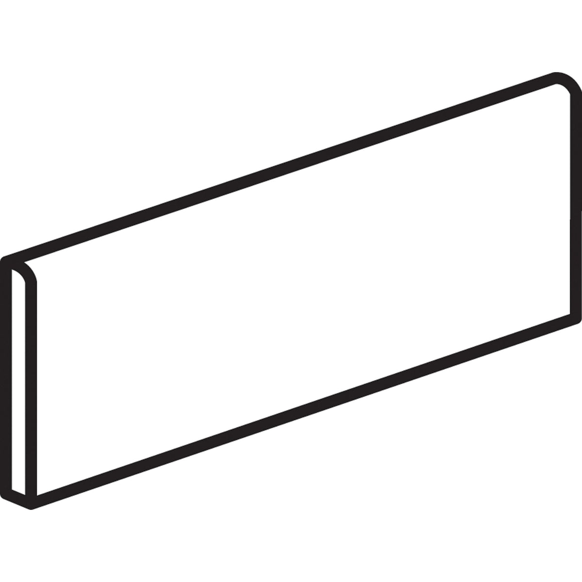 Daltile Color Wheel Linear Arctic White, S44C9, Bullnose 12" Side, Glossy | Daltile SKU 0190S44C9MOD1P1