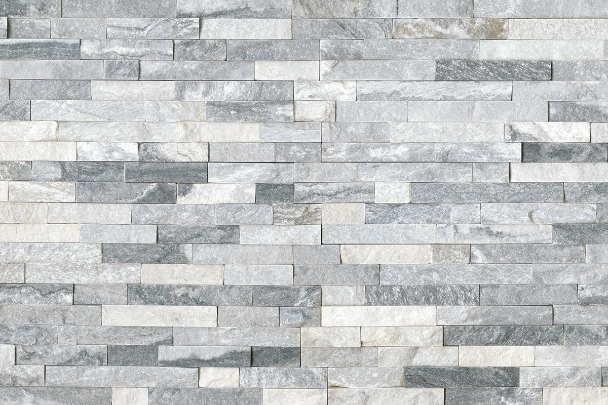 Bedrosians Alpine Grey 6" x 24" Natural Cleft Slate Ledger | Item Code SLTALPGRYLED