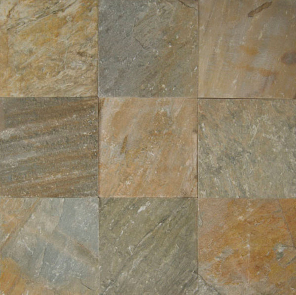 Bedrosians Amber Gold 12" x 12" Gauged Slate Tile | Item Code SLTAMBGLD1212G