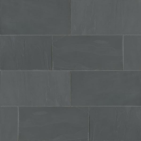 Bedrosians Andhra Black 12" x 24" Gauged Slate Tile | Item Code SLTANDBLK1224G