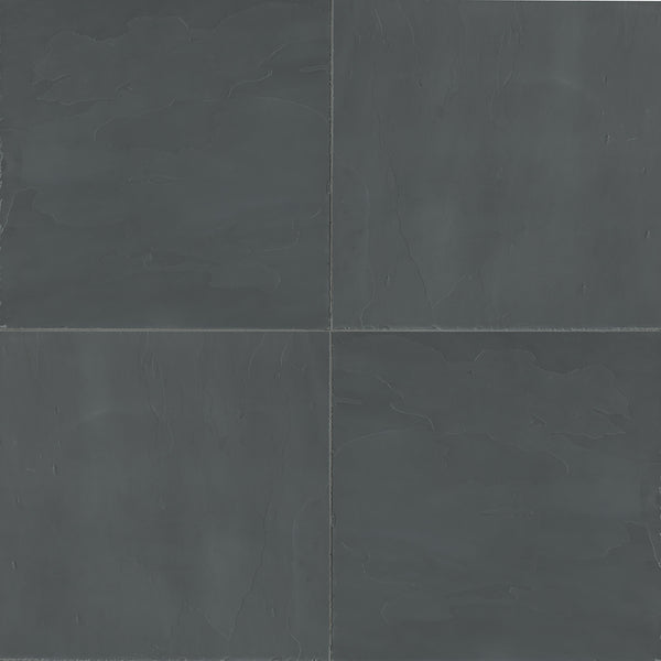 Bedrosians Andhra Black 24" x 24" Gauged Slate Tile | Item Code SLTANDBLK2424G