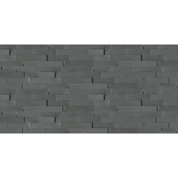 Bedrosians Andhra Black 6" x 24" Natural Cleft Slate Ledger | Item Code SLTANDBLKLED