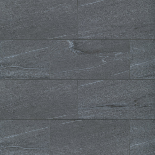 Bedrosians Urban 2.0 12" x 24" Floor & Wall Tile in Raven Black | Item Code STPURBRAV1224