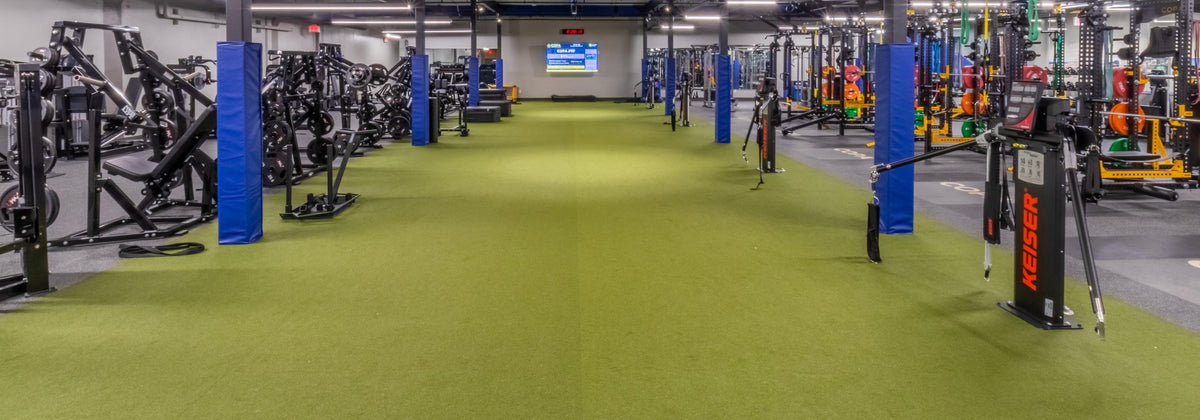 RageTurf Motivate Green roll, installed in a training facility (image: Ecore) | SKU LMNT-000734