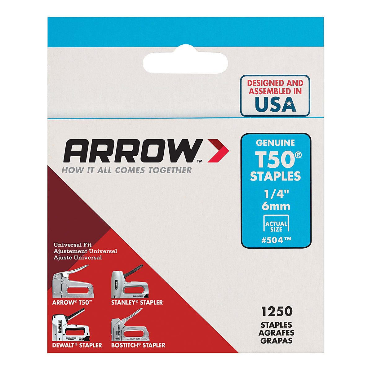 Bedrosians Arrow T50 1/4 in. Staples (1250-Pack) | Item Code TLSAROSTA14-504