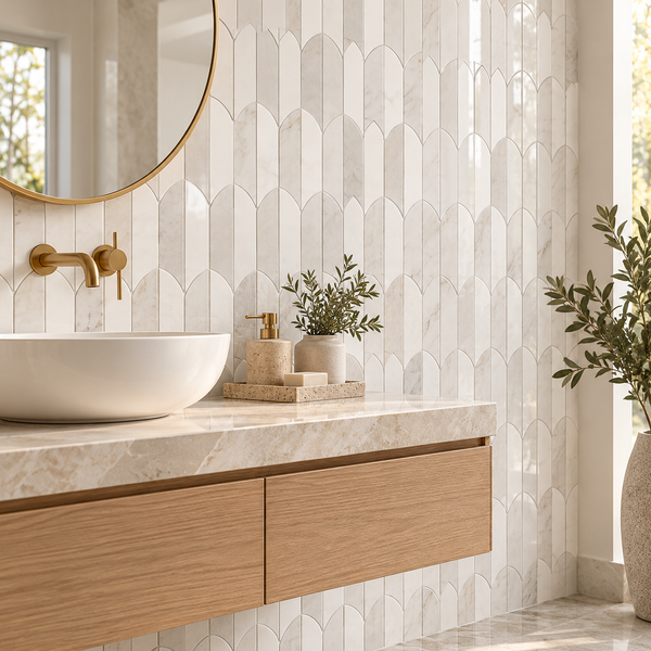 Eclessia Marble Pacifica Blend, Feather, Polished