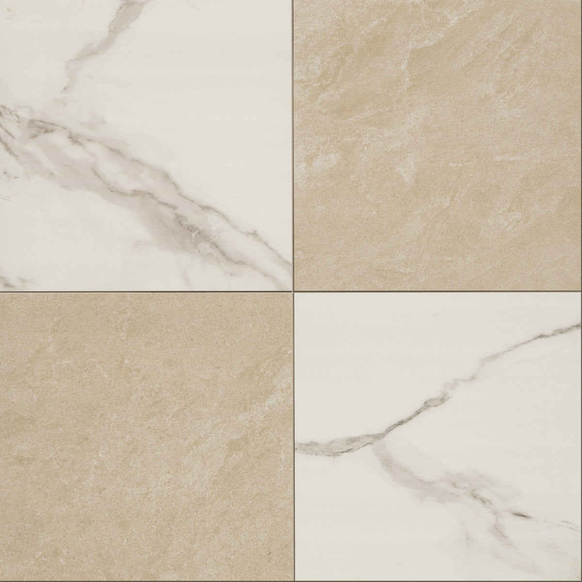 CALACATTA CREMA CHECKERED 24X24 MATT