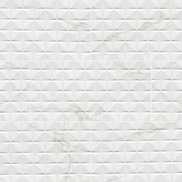DYMO CALACATTA CHEX WHITE 12X24 GLOSSY