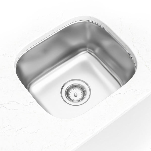 MSI 18-Gauge Stainless Steel Undermount Single Bowl Sink, installed in a room setting