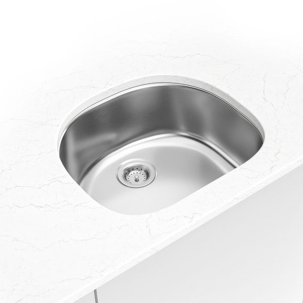 MSI 18-Gauge Stainless Steel Undermount Single Bowl Sink, installed in a room setting